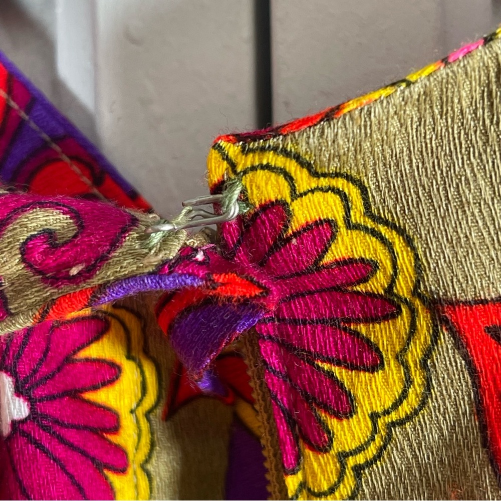 Vintage Lauhala Hawaiian Maxi Dress β Psychedelic Floral Print - Picture 9 of 13